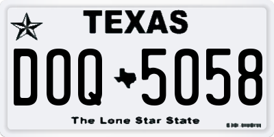 TX license plate DOQ5058