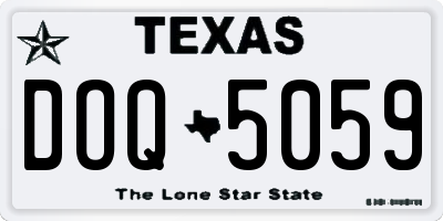 TX license plate DOQ5059