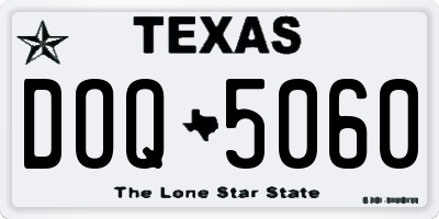 TX license plate DOQ5060