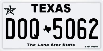 TX license plate DOQ5062