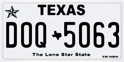 TX license plate DOQ5063