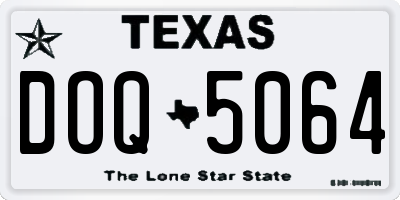 TX license plate DOQ5064