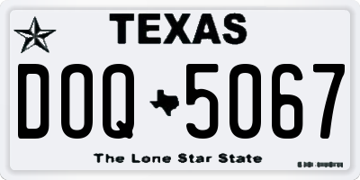 TX license plate DOQ5067