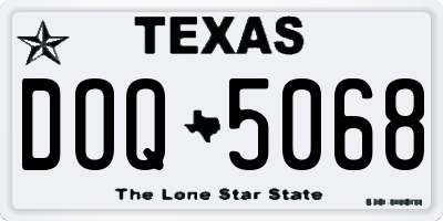 TX license plate DOQ5068