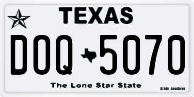 TX license plate DOQ5070