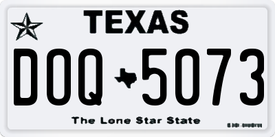 TX license plate DOQ5073