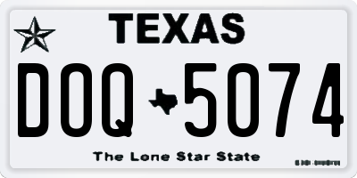 TX license plate DOQ5074
