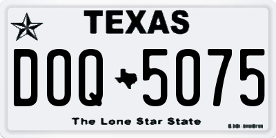 TX license plate DOQ5075