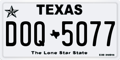 TX license plate DOQ5077