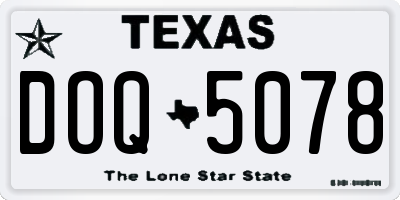 TX license plate DOQ5078