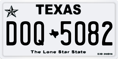 TX license plate DOQ5082