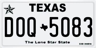 TX license plate DOQ5083
