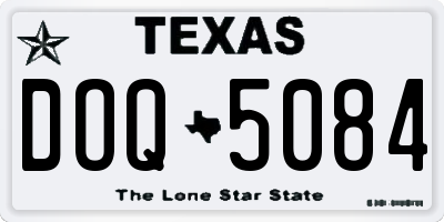TX license plate DOQ5084