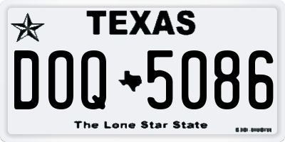 TX license plate DOQ5086