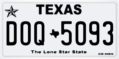 TX license plate DOQ5093