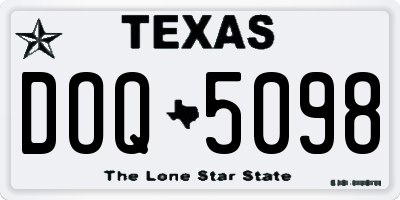 TX license plate DOQ5098