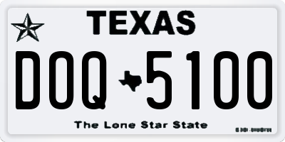 TX license plate DOQ5100