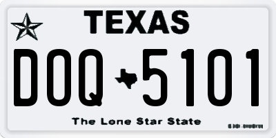 TX license plate DOQ5101