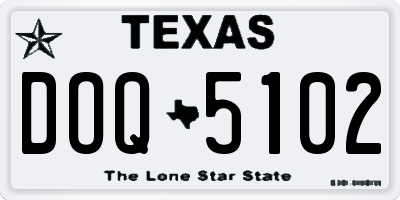 TX license plate DOQ5102