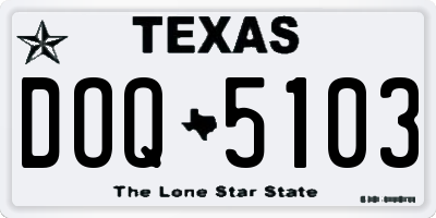 TX license plate DOQ5103