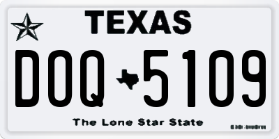 TX license plate DOQ5109