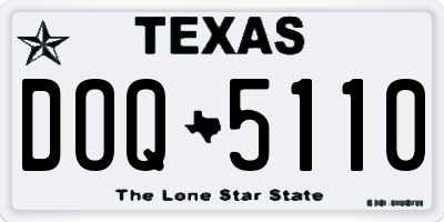 TX license plate DOQ5110