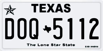 TX license plate DOQ5112