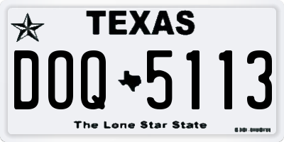 TX license plate DOQ5113