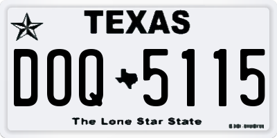 TX license plate DOQ5115