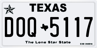 TX license plate DOQ5117
