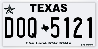 TX license plate DOQ5121