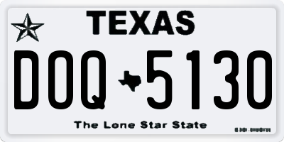 TX license plate DOQ5130