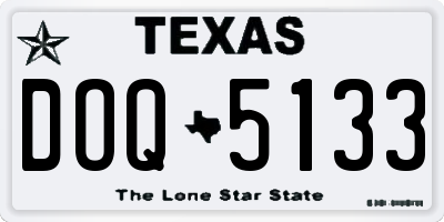 TX license plate DOQ5133