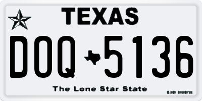 TX license plate DOQ5136