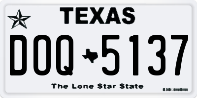 TX license plate DOQ5137