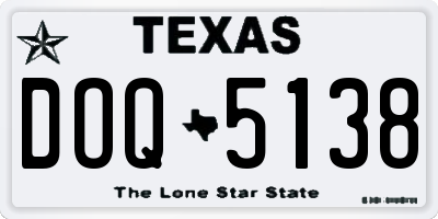 TX license plate DOQ5138