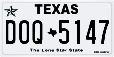 TX license plate DOQ5147