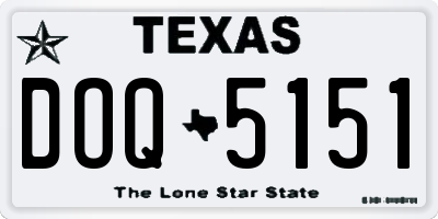 TX license plate DOQ5151