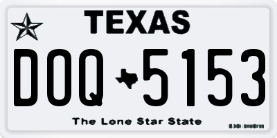 TX license plate DOQ5153