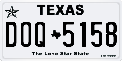 TX license plate DOQ5158