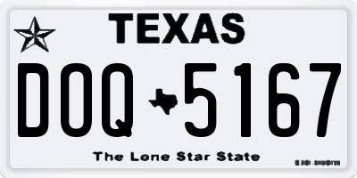 TX license plate DOQ5167