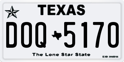 TX license plate DOQ5170