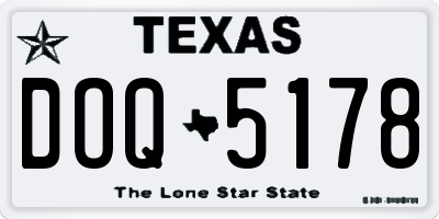 TX license plate DOQ5178