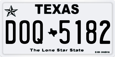 TX license plate DOQ5182