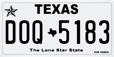 TX license plate DOQ5183