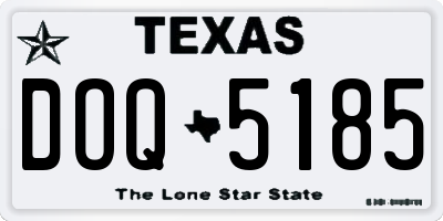 TX license plate DOQ5185