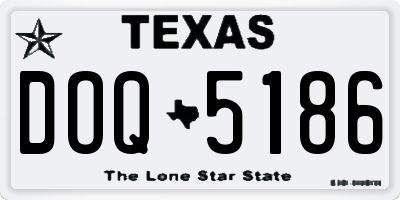 TX license plate DOQ5186