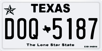 TX license plate DOQ5187