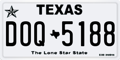 TX license plate DOQ5188