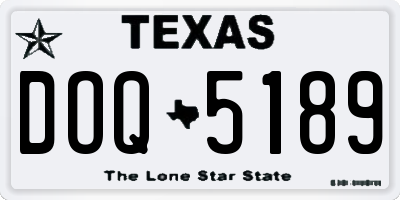TX license plate DOQ5189